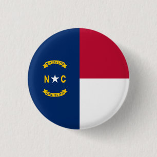 Staatsflagge North Carolina Button