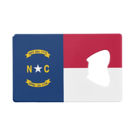 Staatsflagge North Carolina Geldbeutel Flaschenöffner (Vorderseite (Horizontal))