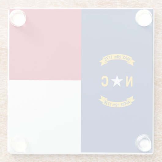 Staatsflagge North Carolina Glasuntersetzer (Rückseite)