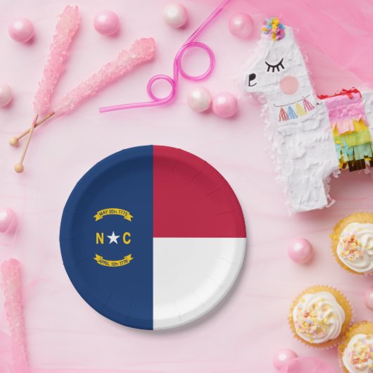 Staatsflagge North Carolina Pappteller (Party)