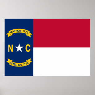 Staatsflagge North Carolina Poster
