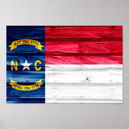Staatsflagge North Carolina Poster