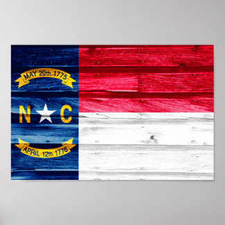 Staatsflagge North Carolina Poster