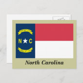 Staatsflagge North Carolina Postkarte (Vorne/Hinten)
