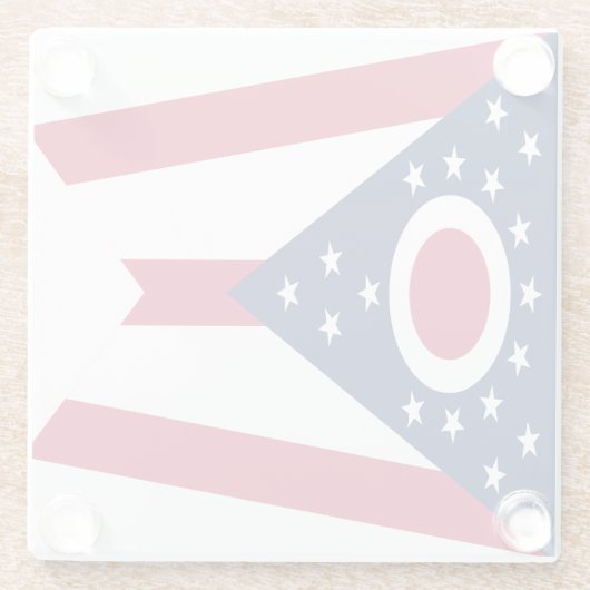 Staatsflagge Ohio Glasuntersetzer (Rückseite)