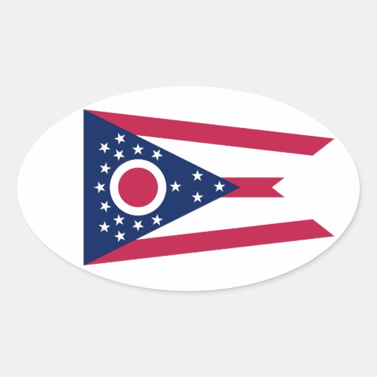 Staatsflagge Ohio Ovaler Aufkleber (Vorderseite)