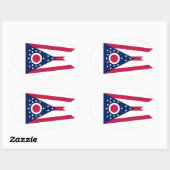Staatsflagge Ohio Ovaler Aufkleber (Blatt)