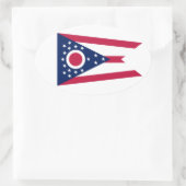Staatsflagge Ohio Ovaler Aufkleber (Tasche)