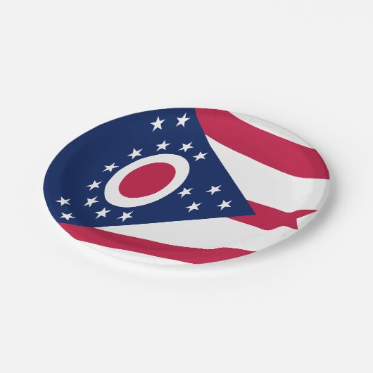 Staatsflagge Ohio Pappteller (Schrägansicht)