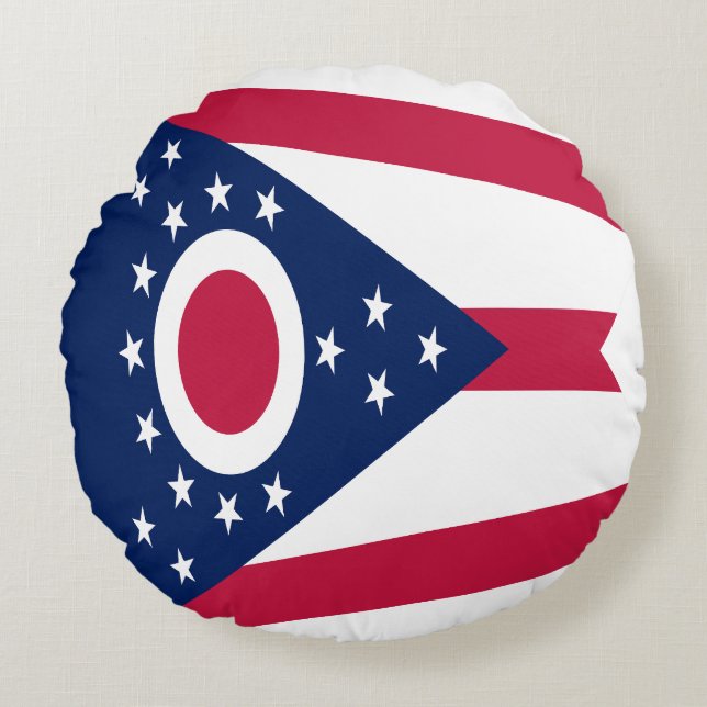 Staatsflagge Ohio Rundes Kissen (Vorderseite)
