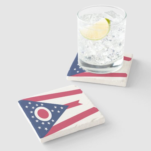 Staatsflagge Ohio Steinuntersetzer (Seitenansicht)