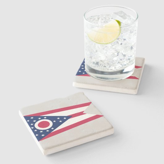 Staatsflagge Ohio Steinuntersetzer (Seitenansicht)