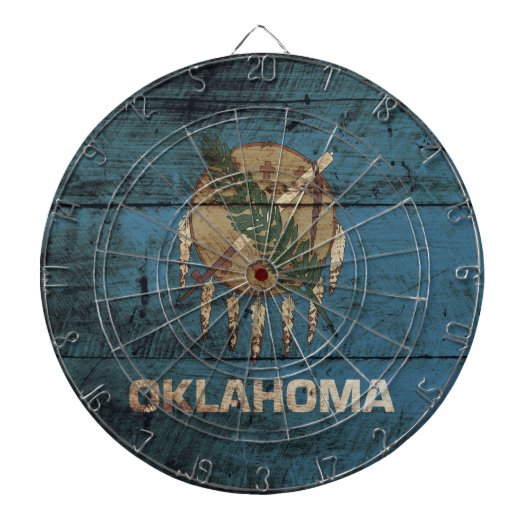 Staatsflagge Oklahoma: Altes Holzkörnchen Dartscheibe (vorne)
