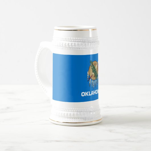 Staatsflagge Oklahoma Bierglas (Vorderseite Links)