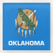 Staatsflagge Oklahoma Glasuntersetzer (Vorderseite)