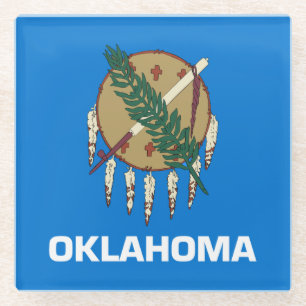 Staatsflagge Oklahoma Glasuntersetzer