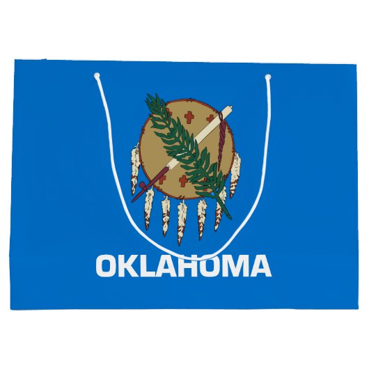 Staatsflagge Oklahoma Große Geschenktüte (Rückseite)