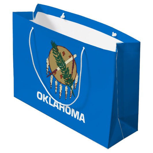 Staatsflagge Oklahoma Große Geschenktüte (Rückseite Schrägansicht)