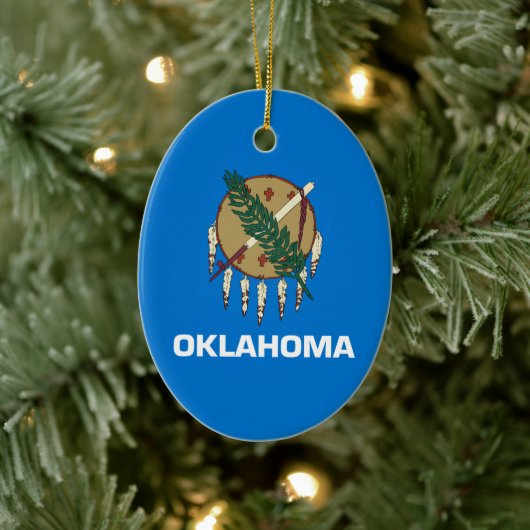 Staatsflagge Oklahoma Keramik Ornament (Baum)