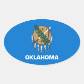 Staatsflagge Oklahoma Ovaler Aufkleber (Vorderseite)