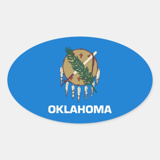 Staatsflagge Oklahoma Ovaler Aufkleber (Vorderseite)