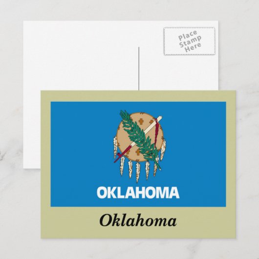 Staatsflagge Oklahoma Postkarte (Vorne/Hinten)
