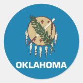 Staatsflagge Oklahoma Runder Aufkleber (Vorderseite)