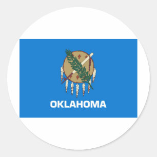 Staatsflagge Oklahoma Runder Aufkleber