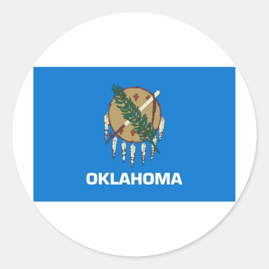 Staatsflagge Oklahoma Runder Aufkleber (Vorderseite)