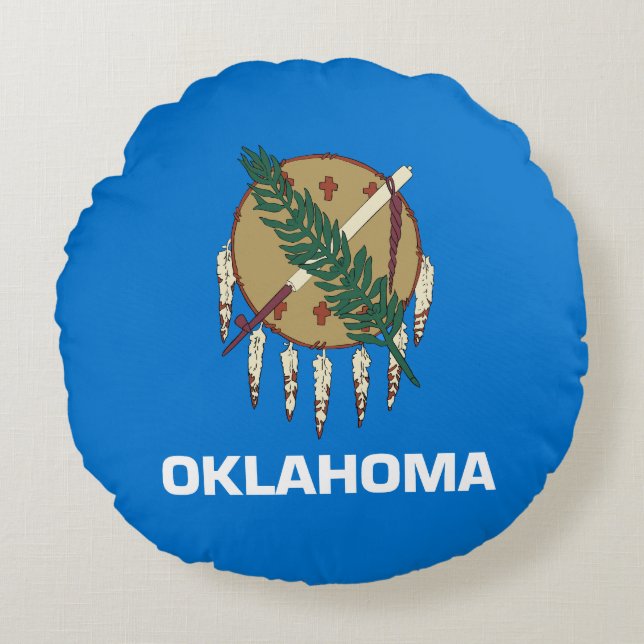 Staatsflagge Oklahoma Rundes Kissen (Vorderseite)