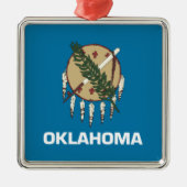 Staatsflagge Oklahoma Silbernes Ornament (Vorne)