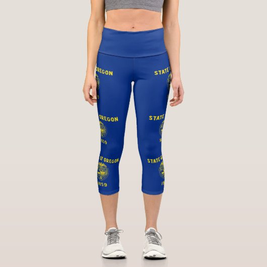 Staatsflagge Oregon Capri Leggings (Vorderseite)
