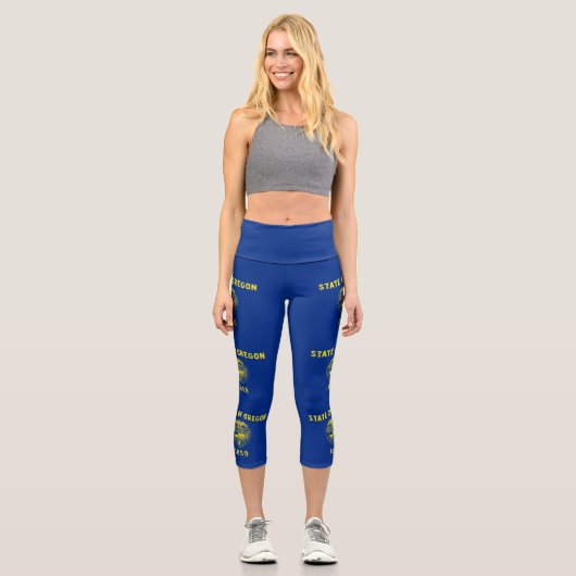 Staatsflagge Oregon Capri Leggings (Vorderseite)