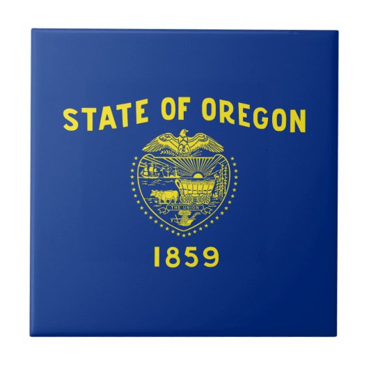Staatsflagge Oregon Fliese (Vorderseite)