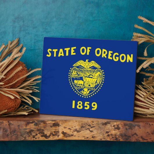 Staatsflagge Oregon Fotoplatte (Seite)