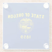 Staatsflagge Oregon Glasuntersetzer (Rückseite)