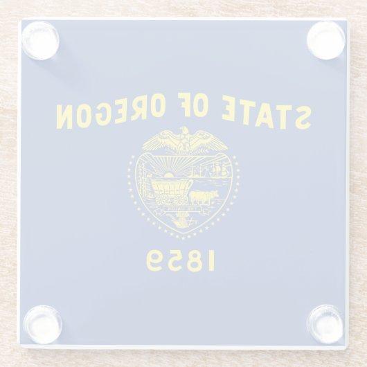 Staatsflagge Oregon Glasuntersetzer (Rückseite)