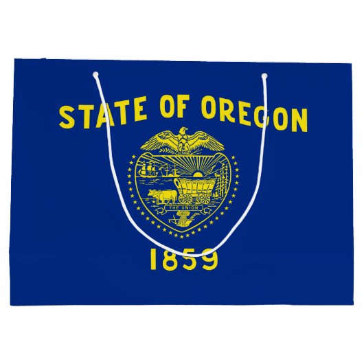 Staatsflagge Oregon Große Geschenktüte (Rückseite)