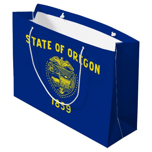 Staatsflagge Oregon Große Geschenktüte (Rückseite Schrägansicht)