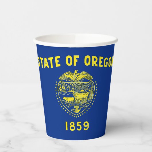 Staatsflagge Oregon Pappbecher (Links)
