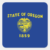 Staatsflagge Oregon Quadratischer Aufkleber (Vorderseite)