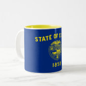 Staatsflagge Oregon Zweifarbige Tasse (Vorderseite Links)