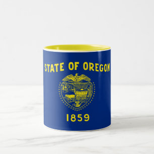 Staatsflagge Oregon Zweifarbige Tasse