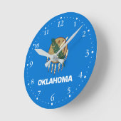 Staatsflagge Patriotic Oklahoma Runde Wanduhr (Winkel)