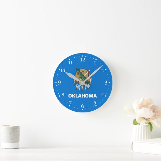Staatsflagge Patriotic Oklahoma Runde Wanduhr (Zuhause)