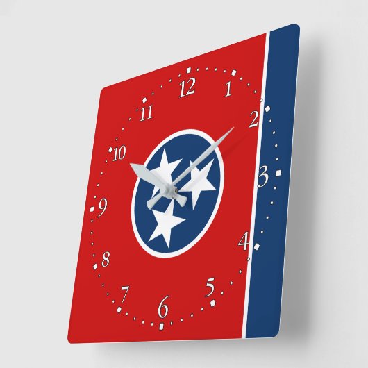 Staatsflagge Patriotic Tennessee Quadratische Wanduhr (Winkel)