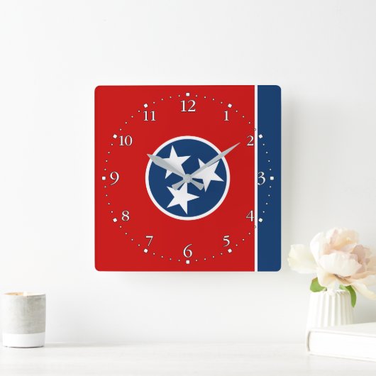 Staatsflagge Patriotic Tennessee Quadratische Wanduhr (Zuhause)