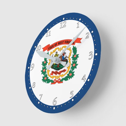 Staatsflagge Patriotic West Virginia Runde Wanduhr (Winkel)