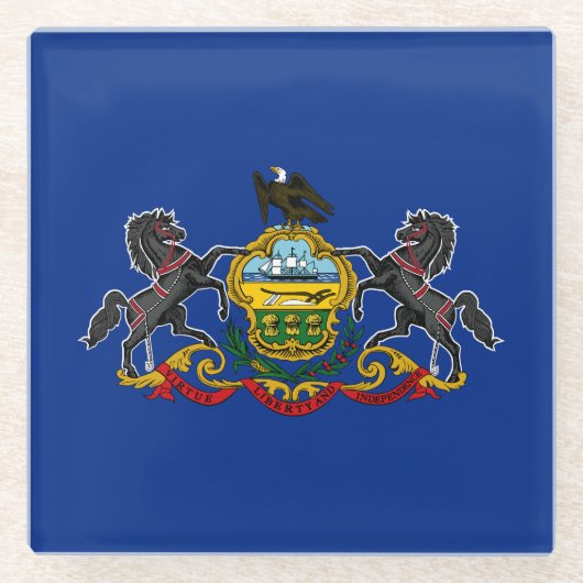 Staatsflagge Pennsylvania Glasuntersetzer (Vorderseite)