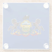 Staatsflagge Pennsylvania Glasuntersetzer (Rückseite)